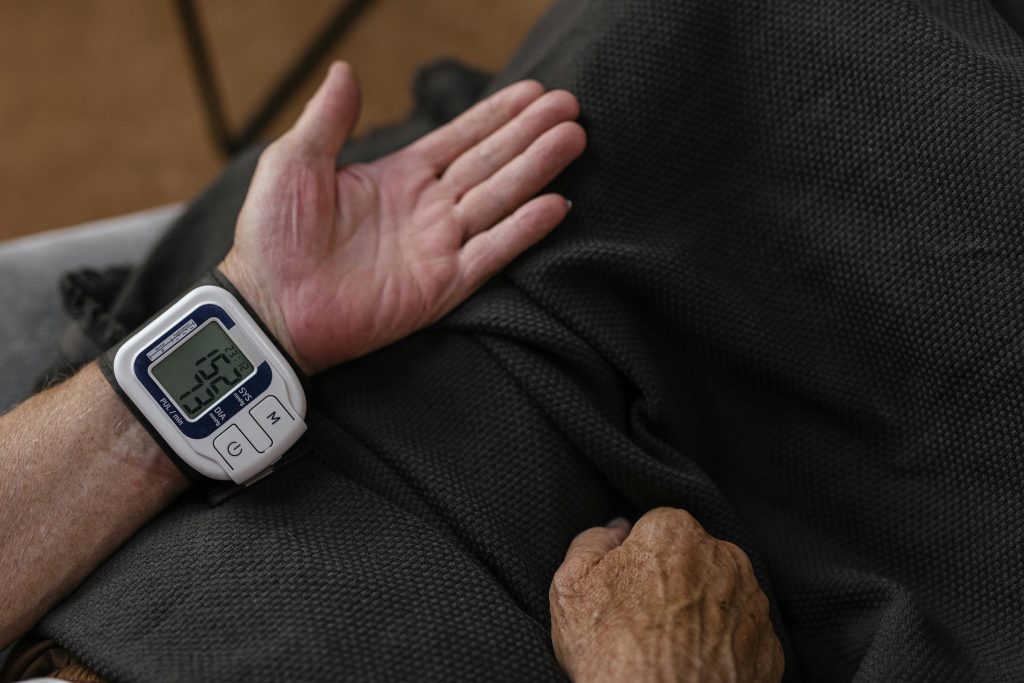 Person taking their blood pressure