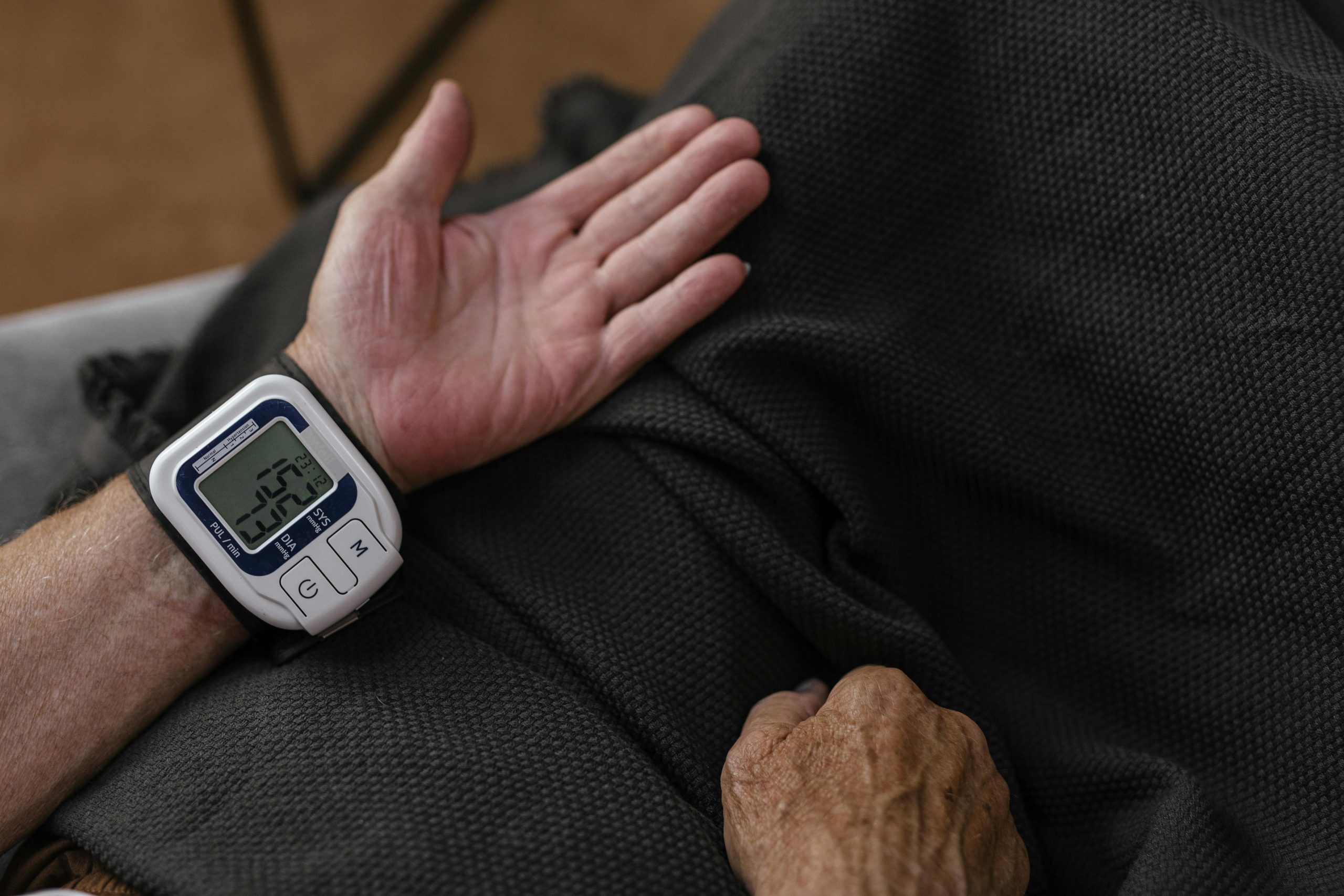 Person taking their blood pressure